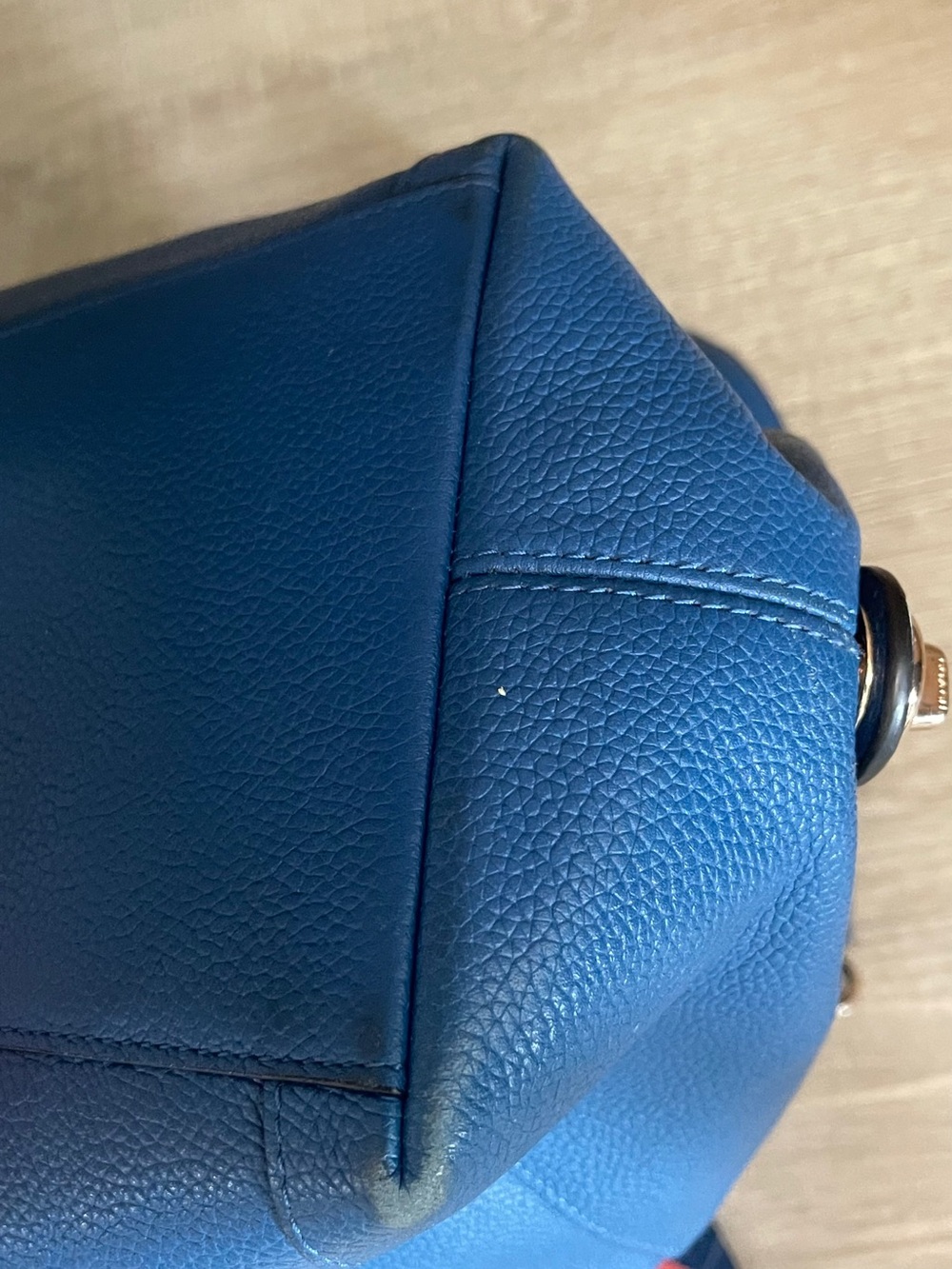COACH Edie 31 Cobalt Blue Pebbled Leather Shoulder Bag - Picture 8 of 14